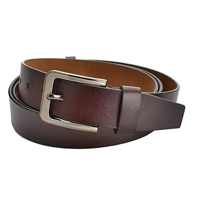 Genuine Leather Mens Belt – Adjustable Luxury Cowskin Strap for Jeans