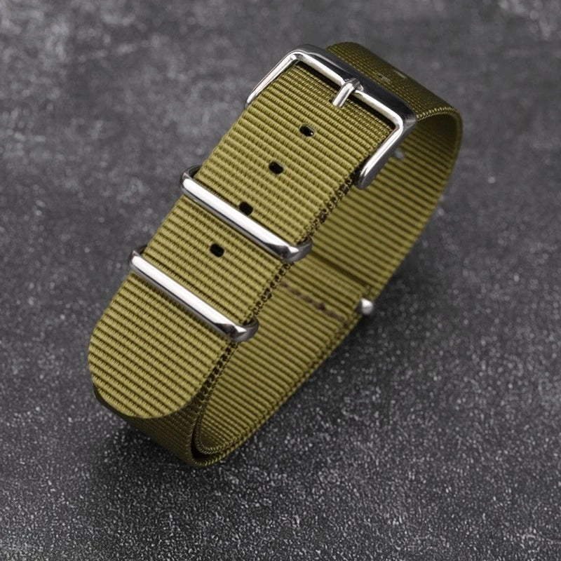 Woven Nylon Watch Strap – 18mm-22mm Canvas Wristband for Men and Women