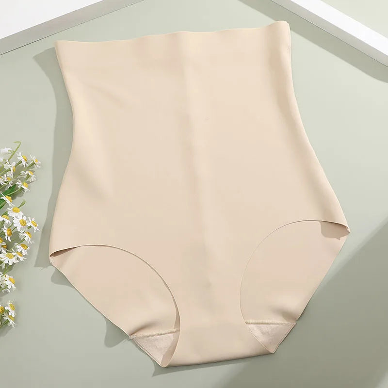 Seamless High Waist Shapewear – Ice Silk Tummy Control Panties for Women
