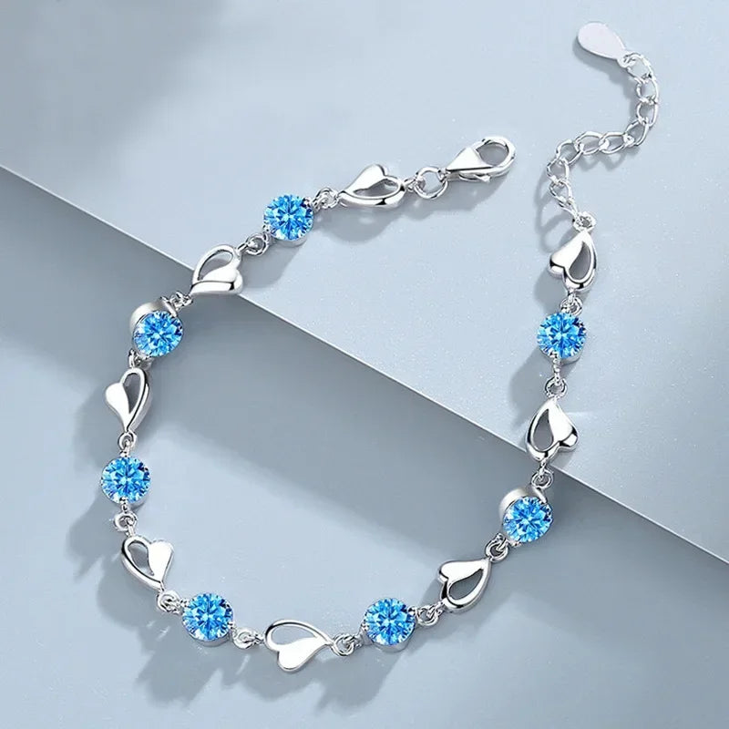 925 Sterling Silver Star Bracelet – Adjustable Double Layer for Party Jewelry