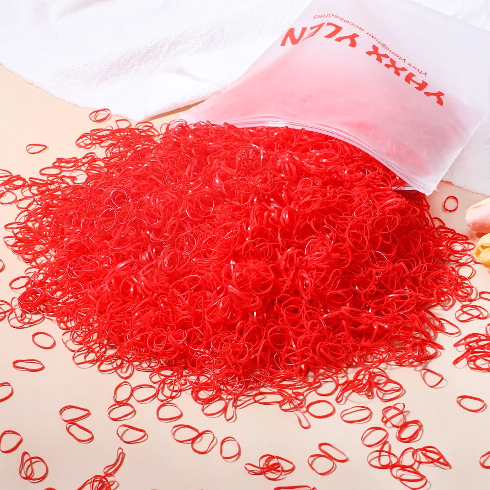 Colorful Disposable Hair Bands – Elastic Rubber Ties for Kids Hairstyles