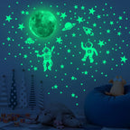 Glow in the Dark Planet Wall Decals – Luminous Moon and Stars for Kids Bedroom
