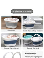 Collapsible Plastic Laundry Basket – Large Folding Storage for Home Organization