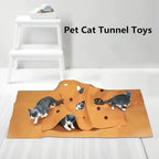 Interactive Cat Tunnel Mat – Foldable Enrichment Toy for Indoor Kitten Play