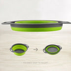 Collapsible Silicone Colander – Foldable Strainer for Kitchen Food Washing