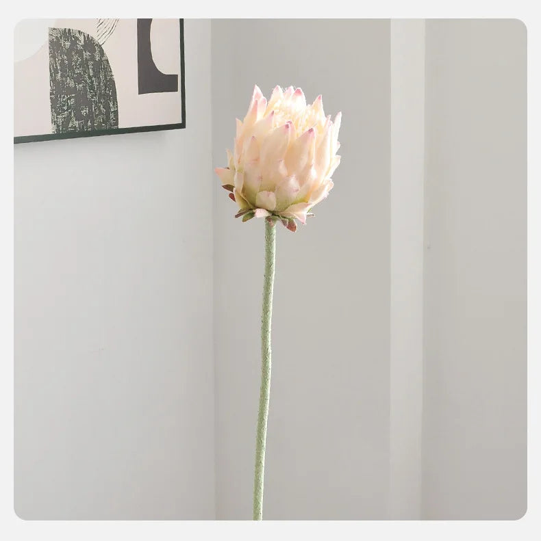 Artificial King Protea Flower – 25 Inch Faux Botanical for Home Wedding Decor