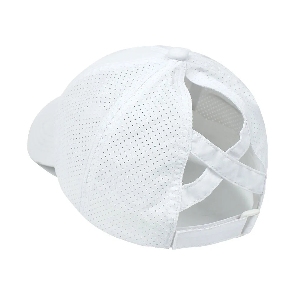Ponytail Baseball Cap – Quick-Drying Mesh Visor for Outdoor Athleisure