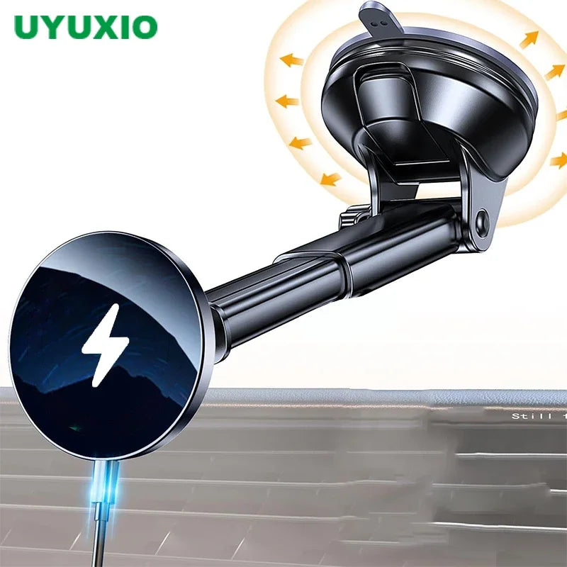 Magnetic Wireless Car Charger – 15W Fast Charging Mount for iPhone and Samsung