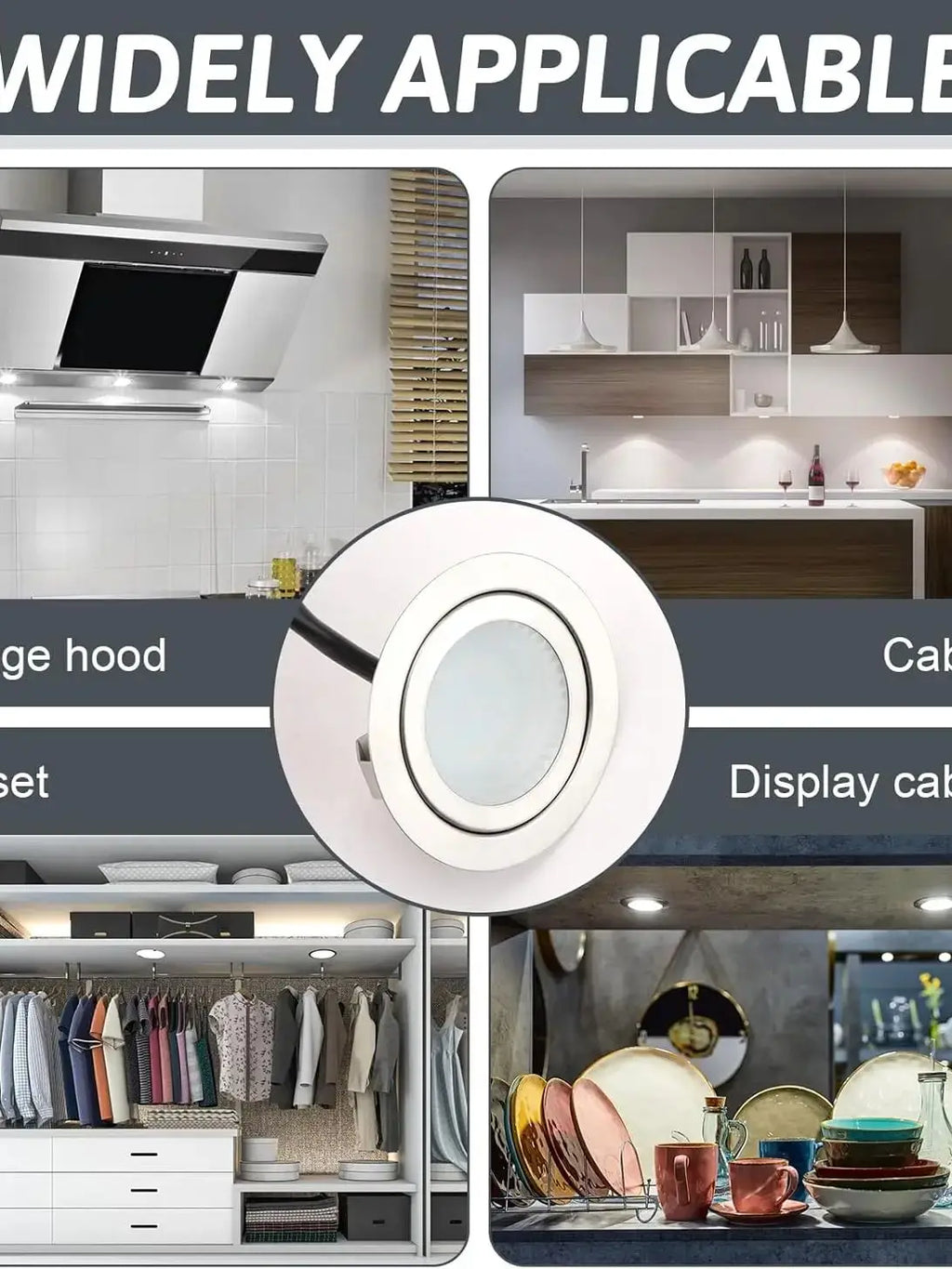 Stainless Steel LED Range Hood Light – DC 12V Lamp for Kitchen Stove Lighting