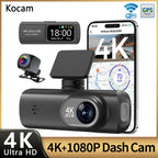 4K Dual Dash Cam – GPS WiFi Driving Recorder for Car Security