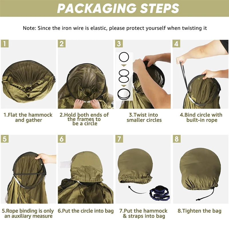 Camping Hammock – Quick Opening with Mosquito Net for Outdoor Sleeping
