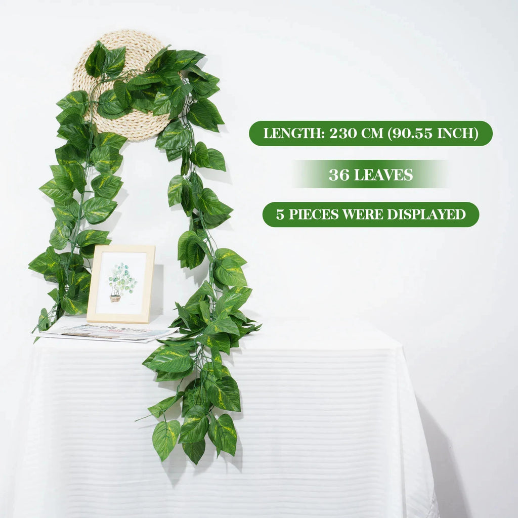 Artificial Ivy Leaf Garland – 2.1M Silk Hanging Vine for Home Garden Decor