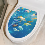 Decorative Toilet Seat Decal – Underwater Sea Shell Art for Bathroom Decor