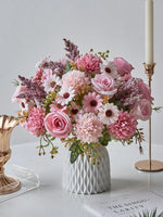 Silk Rose and Daisy Flower Bouquet – Artificial Floral Decor for Weddings