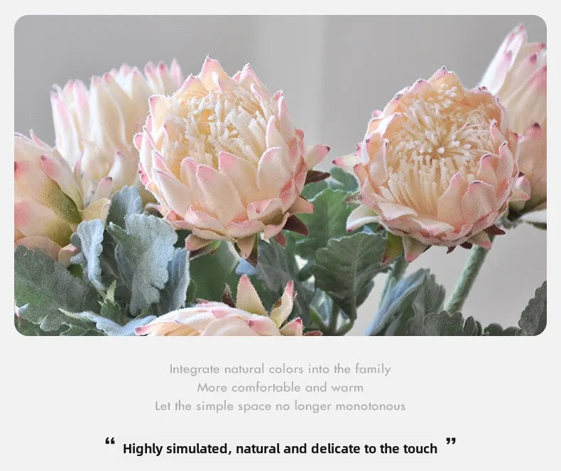 Artificial King Protea Flower – 25 Inch Faux Botanical for Home Wedding Decor