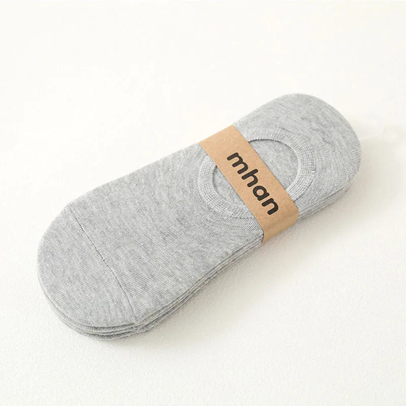 Silicone Invisible Boat Socks – Soft Cotton Women's Ankle Liners for Summer