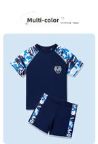 Boys Camouflage Swimsuit – Two-Piece Thermal Set for Swimming Training