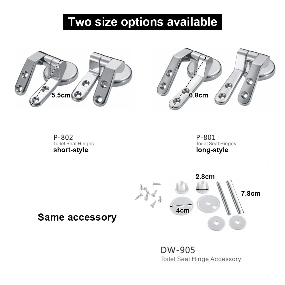 Zinc Alloy Toilet Seat Hinges – Replacement Mounting Hardware for Toilet Lids