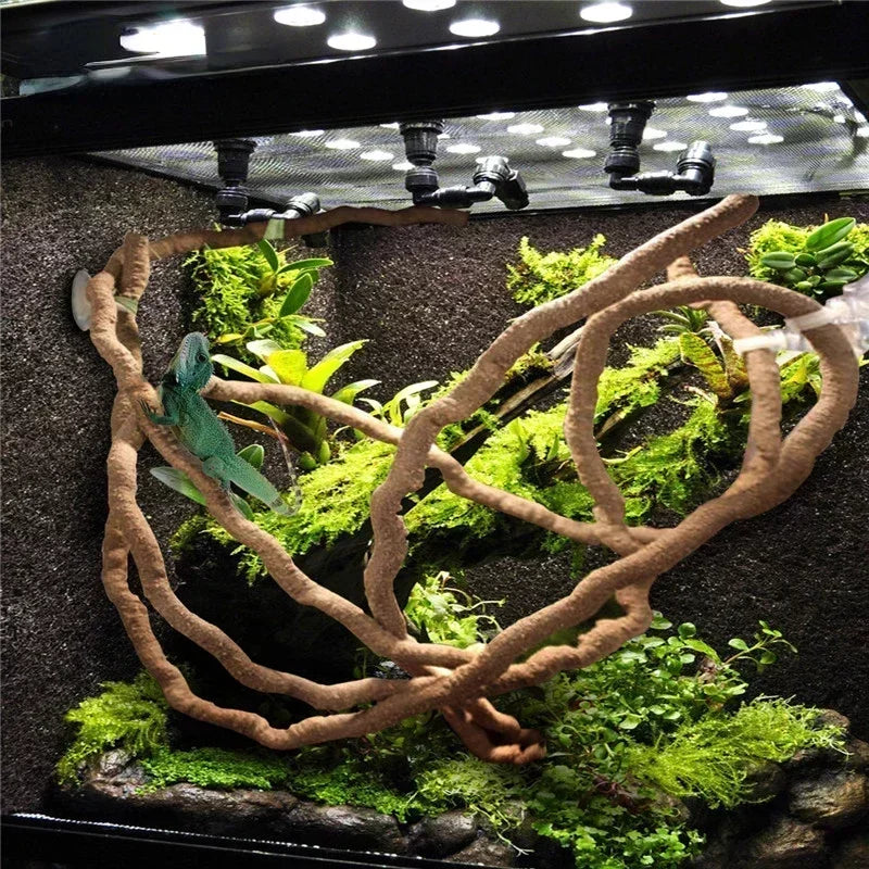 Flexible Rattan Jungle Vines – Bendable Habitat Decor for Reptile Terrariums