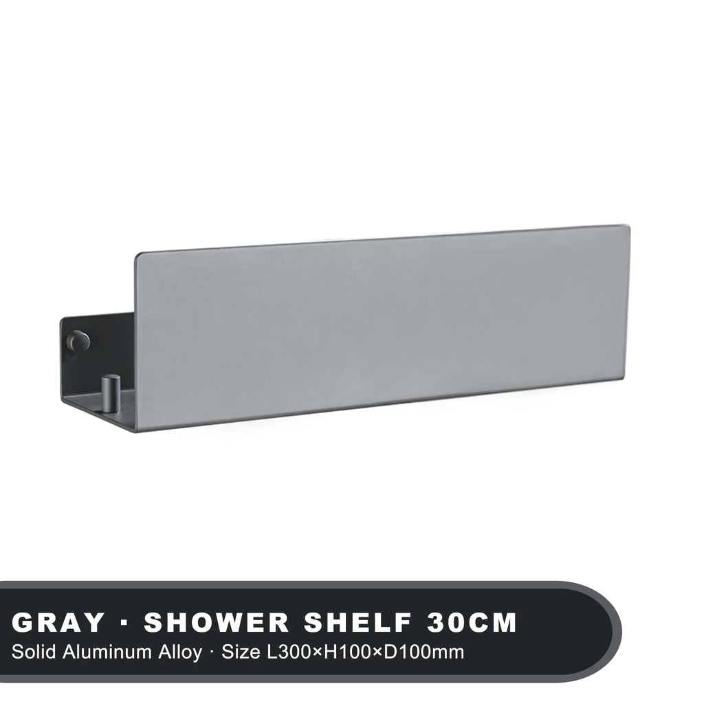Aluminum Bathroom Shelf – Wall Mounted Storage Rack for Shower and Kitchen