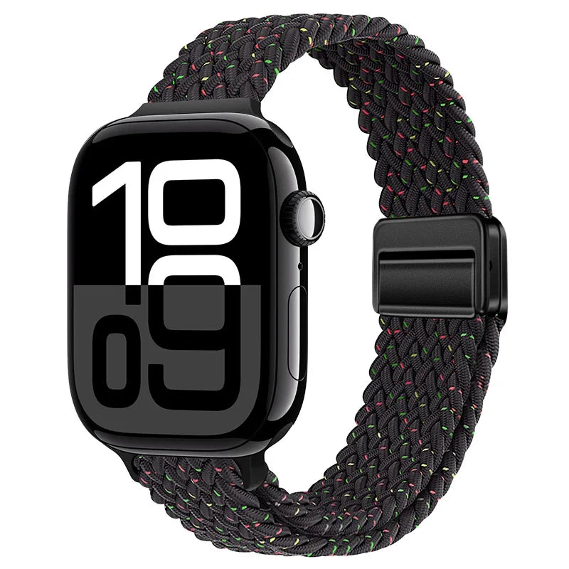 Braided Nylon Loop Watch Band – Magnetic Adjustable Bracelet for Apple iWatch