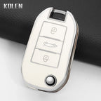 TPU Car Key Case Cover – Protective Keychain for Peugeot and Citroen Models