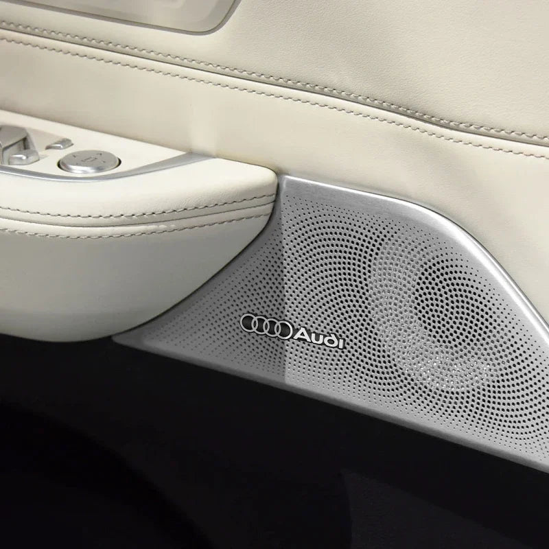3D Aluminum Car Badge Emblems – Interior Audio Decoration for Audi Models
