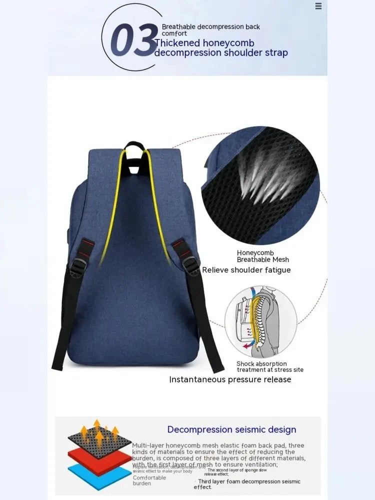 Large Capacity Laptop Backpack – Unisex Minimalist Travel Bag for Students