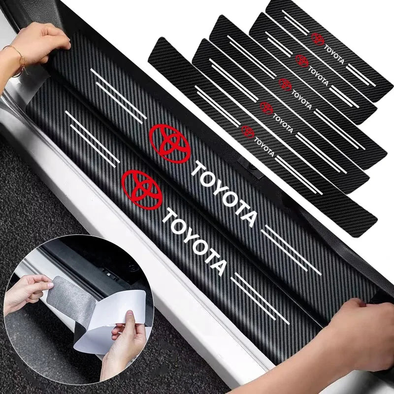 Carbon Fiber Door Threshold Stickers – Scratch Protection for Toyota