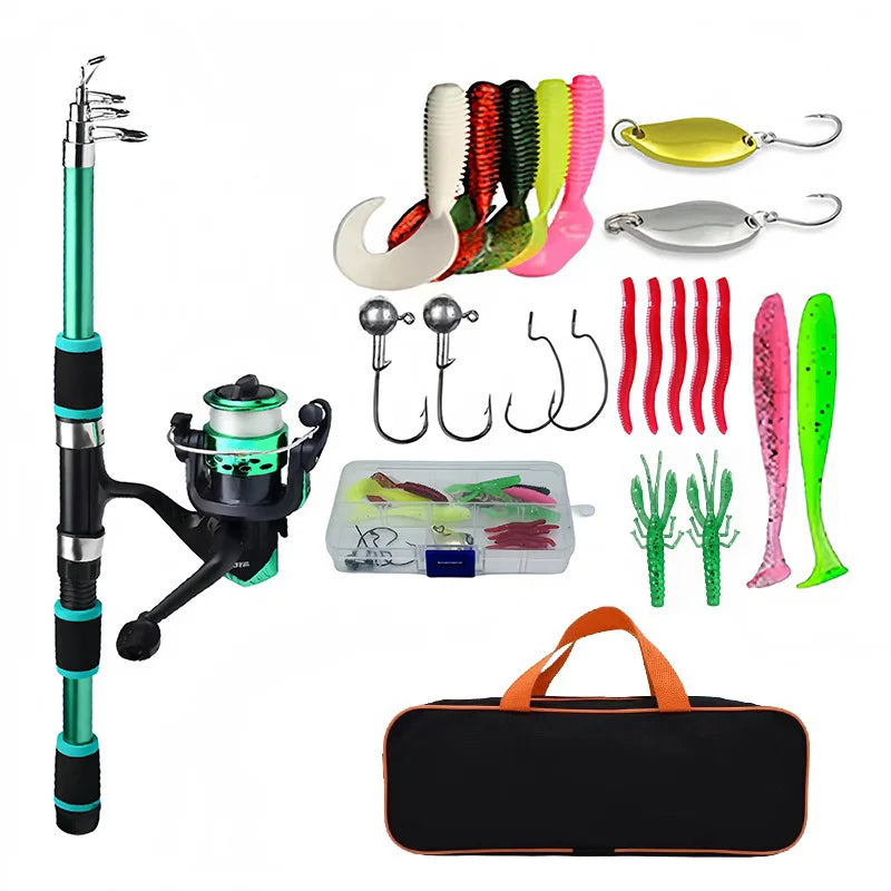 Telescopic Fishing Rod Set – Portable Spinning Reel for Travel and Outdoor