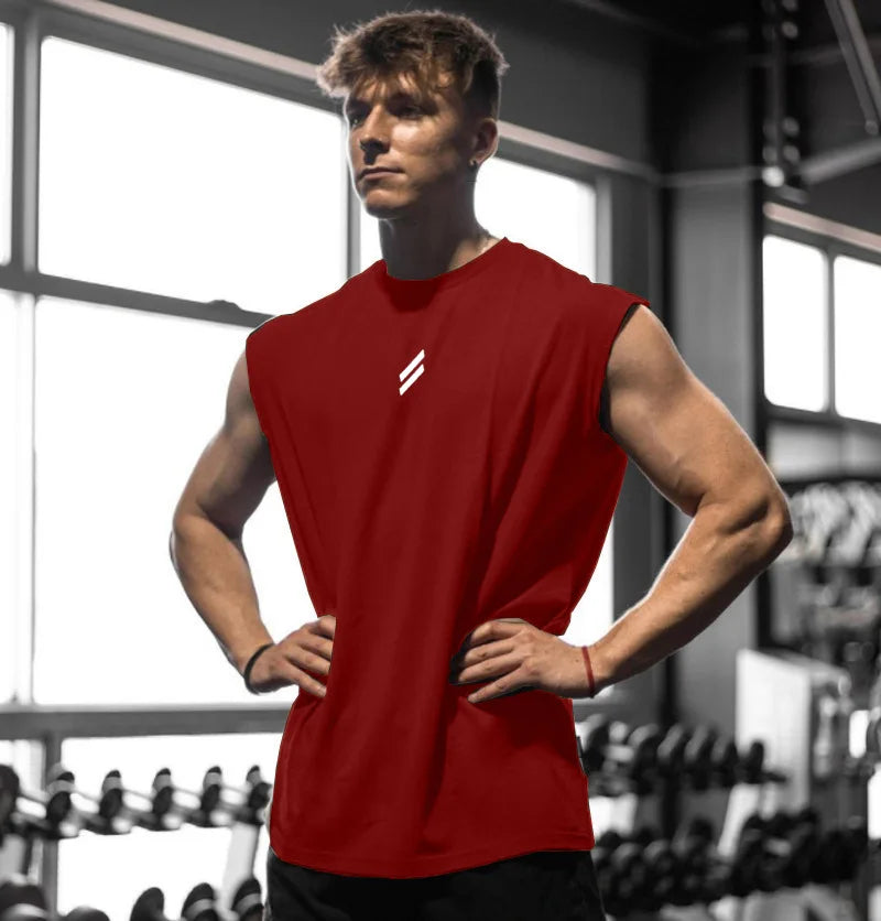 Mens Sleeveless Sports Tank – Quick-Dry Breathable Vest for Gym Training