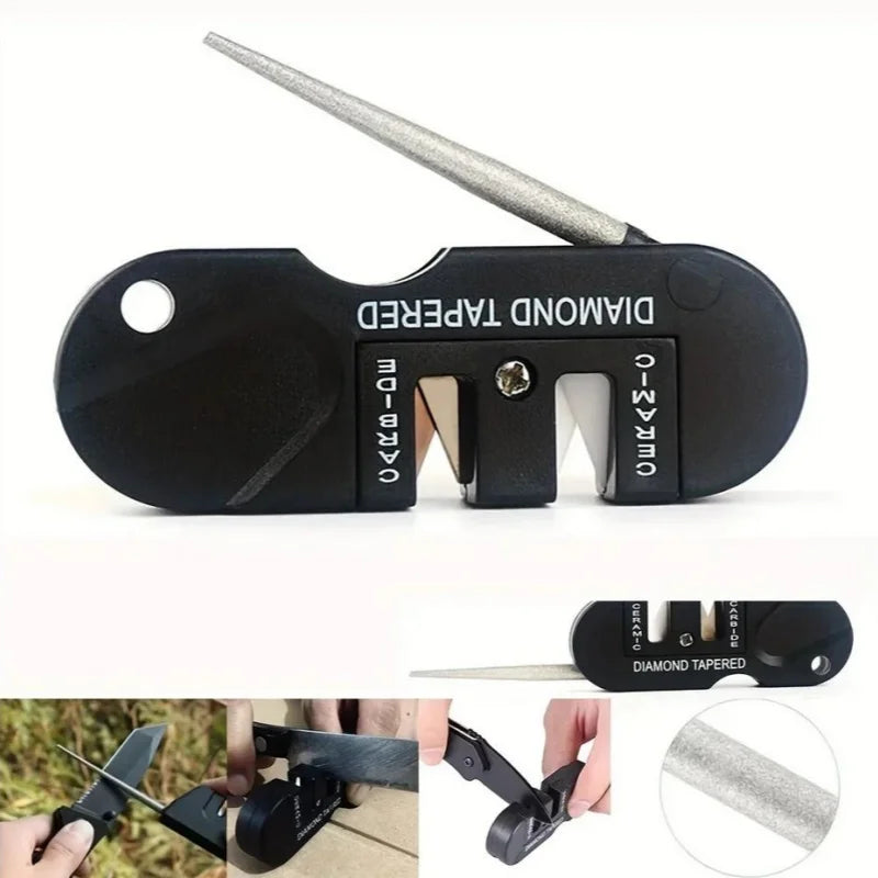 Portable Tungsten Carbide Sharpener – Ceramic Knife Tool for Outdoor Camping