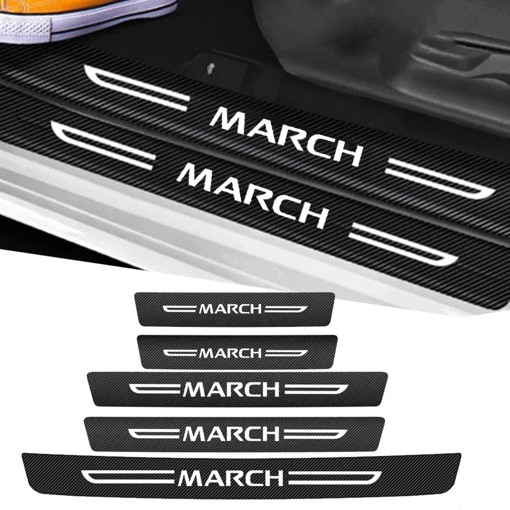 Carbon Fiber Door Sill Protectors – Threshold Trim for Nissan March