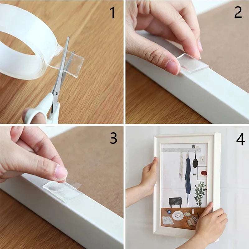 Transparent Nano Tape – Waterproof Reusable Adhesive for Home Improvements