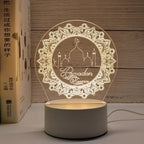 Acrylic LED Night Light – Eid Mubarak Ornament for Ramadan Home Decor