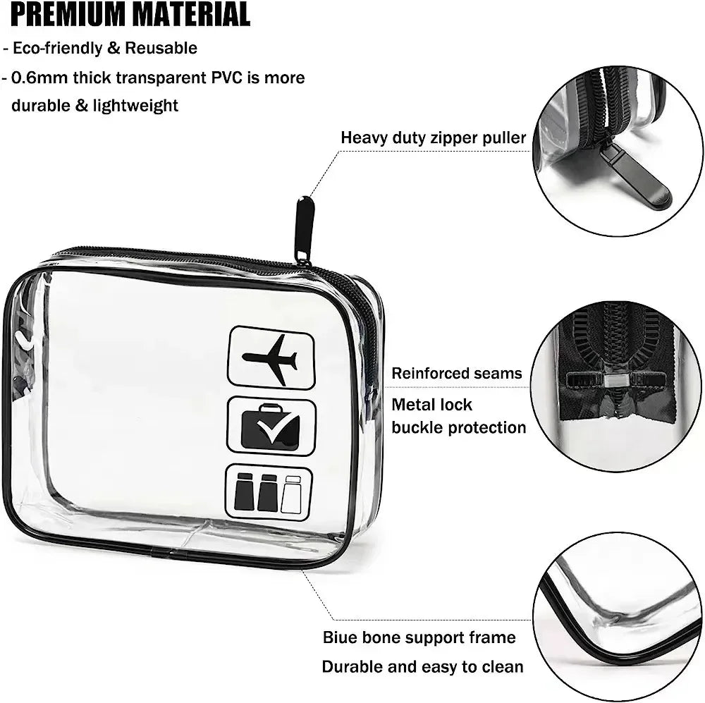 Transparent PVC Travel Toiletry Bag – Waterproof Cosmetic Organizer for Packing