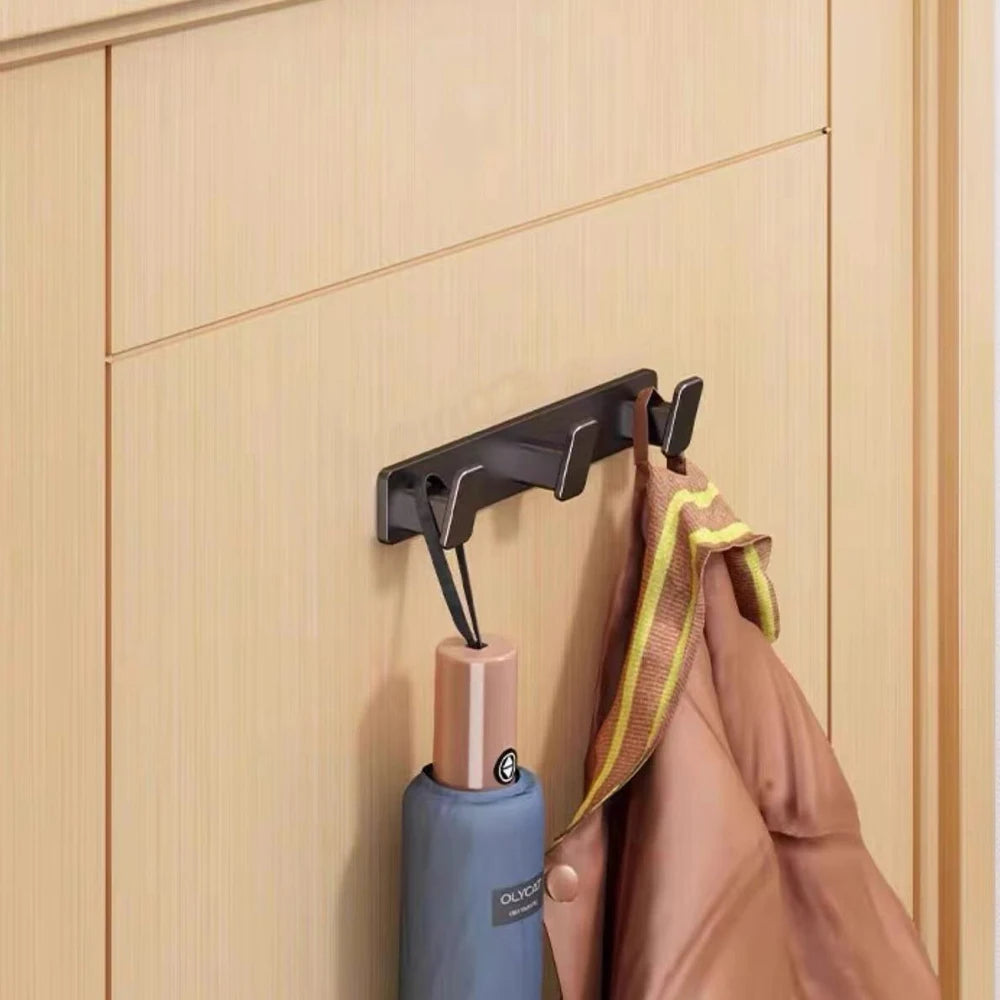 Black Metal Wall Coat Rack – 5 Hook Organizer for Hat Towel and Bag Storage