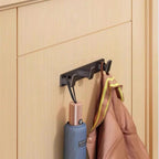 Black Metal Wall Coat Rack – 5 Hook Organizer for Hat Towel and Bag Storage
