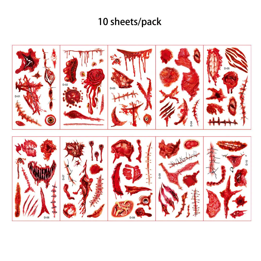 Spider Web Temporary Tattoo Stickers – Waterproof Halloween Face Body Art
