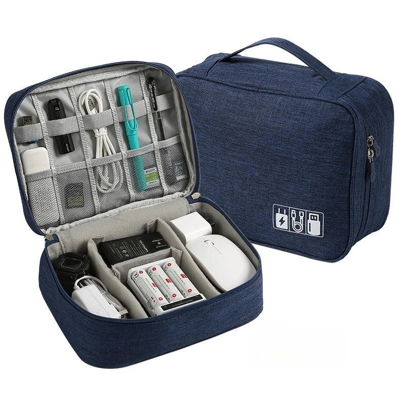 Waterproof Travel Cable Organizer – Double Layer Case for Electronics