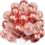 12-Inch Round Metallic Confetti Balloons – Latex Party Decor for Anniversaries