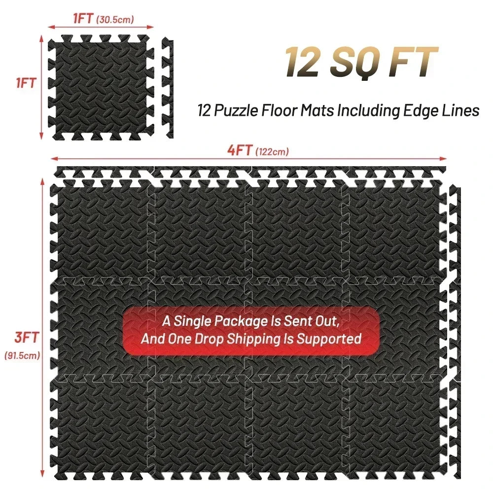 Interlocking EVA Foam Floor Tiles – Non-Slip Exercise Mats for Home Gym