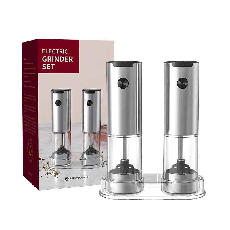 Electric Salt and Pepper Grinder – Adjustable LED Mill for Kitchen Cooking
