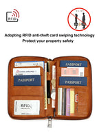 RFID Leather Passport Wallet – Anti-Theft Card Holder for Travel