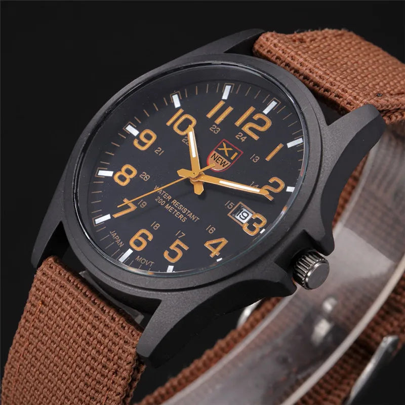 XINEW Nylon Band Quartz Watch – Military Casual Wristwatch for Men