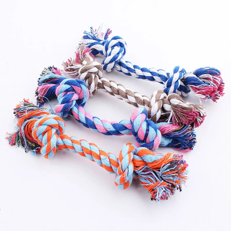 Cotton Rope Dog Toy – Bite Resistant Double Knot for Puppy Play