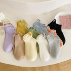Embroidered Cotton Animal Socks – Breathable Casual Footwear for Women