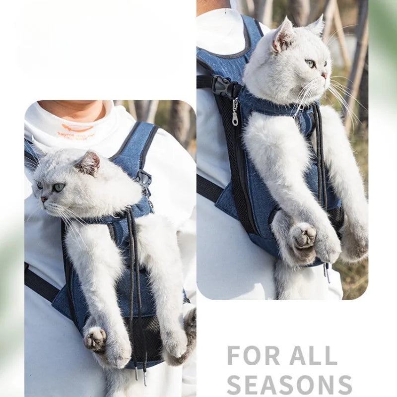Breathable Mesh Pet Carrier Backpack – Portable Travel for Small Dogs Cats