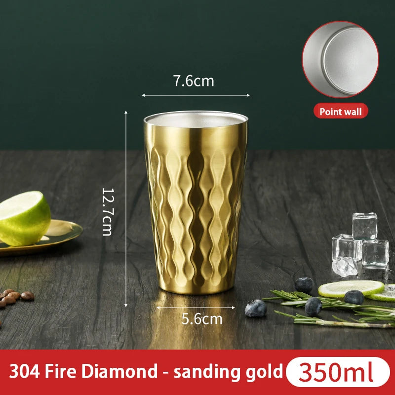 Stainless Steel Diamond Hammer Cup – Insulated Outdoor Camping Drinkware