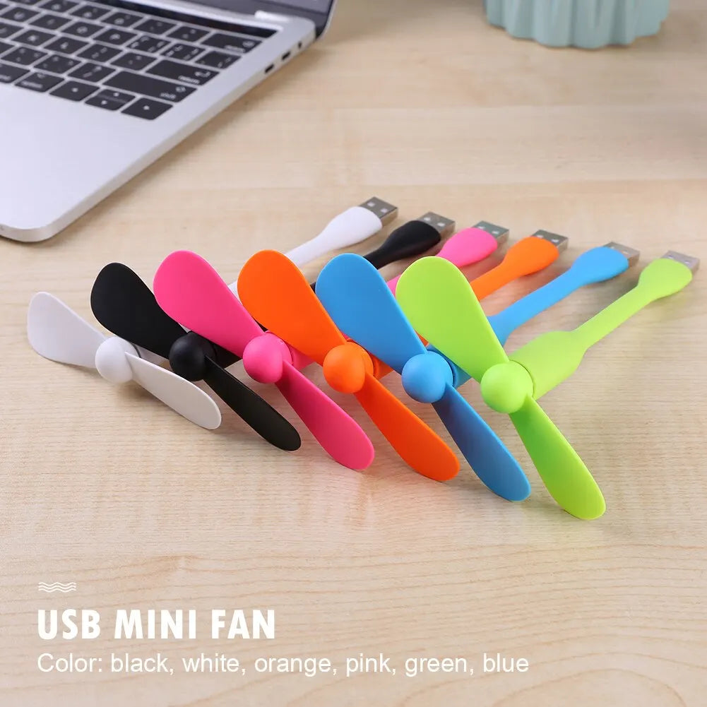 Portable Mini USB Fan – Flexible Bendable Cooling Gadget for Laptop and Travel
